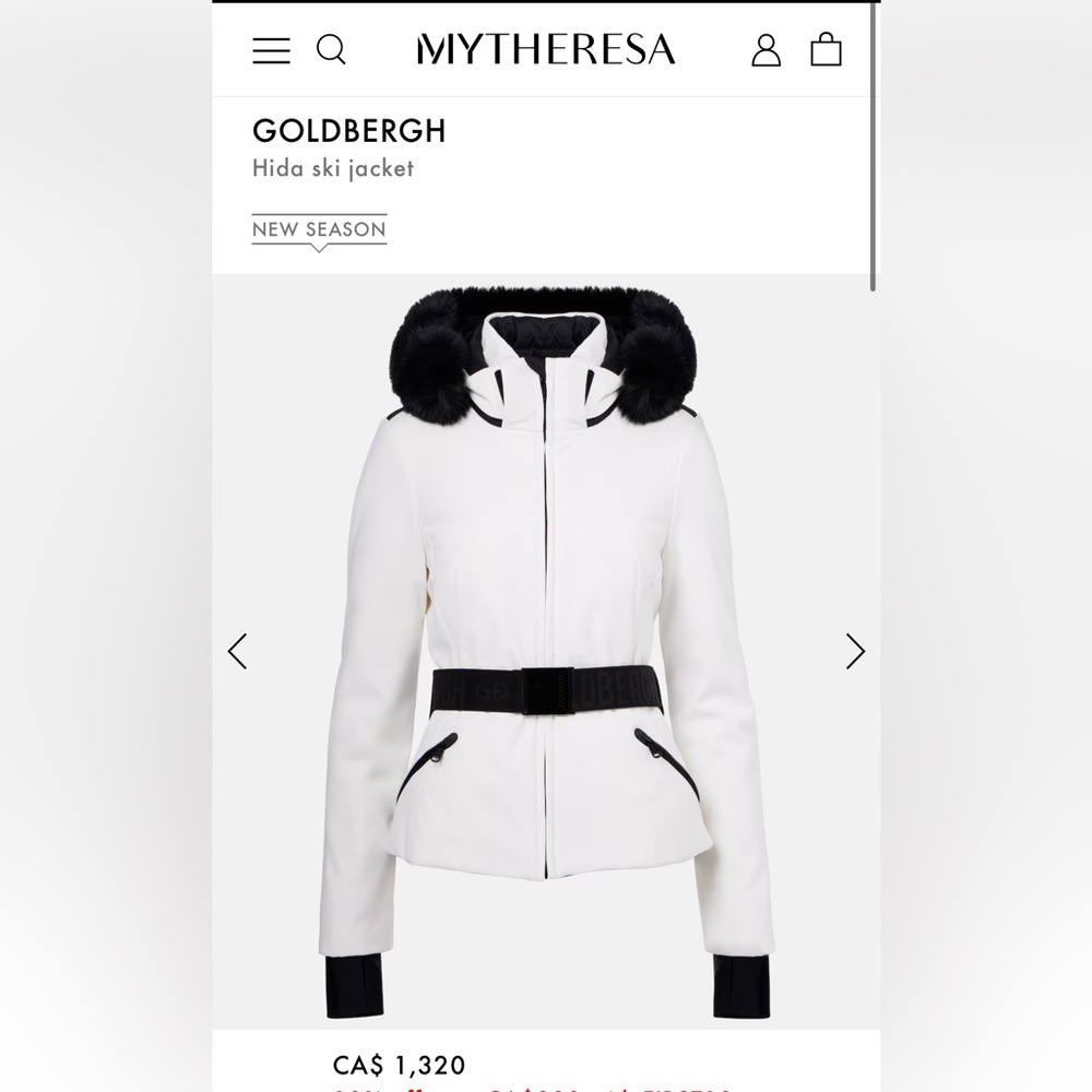 Goldbergh Hida White Ski Jacket with Black Details